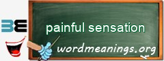 WordMeaning blackboard for painful sensation